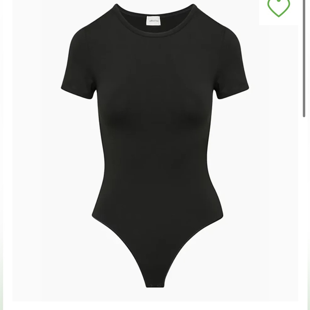 WILFRED ARITZIA "Portia" Minimalist  Short SLV Black Crew Thong Bodysuit XL (1X)